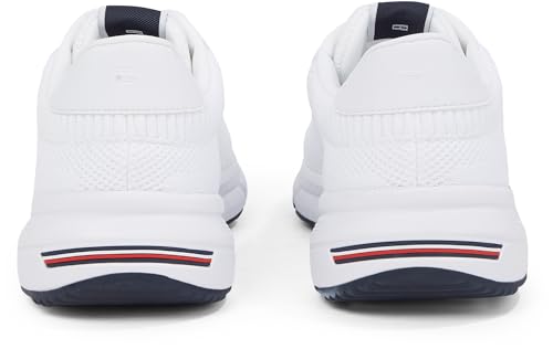 Tommy Hilfiger Low Profile Sneaker Hombre Lightweight Knit Calzado Deportivo, Blanco (White), 43