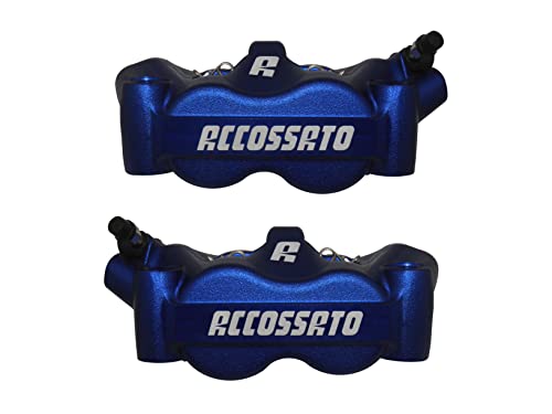 Par de pinzas de freno radiales Accossato Forjada monobloque Distancia entre ejes 100 mm Con pistones de aluminio, con pastillas ZXC incluidas, para Benelli TnT 899 del 2012 al 2014, 899 CC