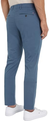 Tommy Hilfiger Pantalones Chino Hombre Bleecker Printed Structure Slim Fit, Azul (Aegean Sea), 28W/34L