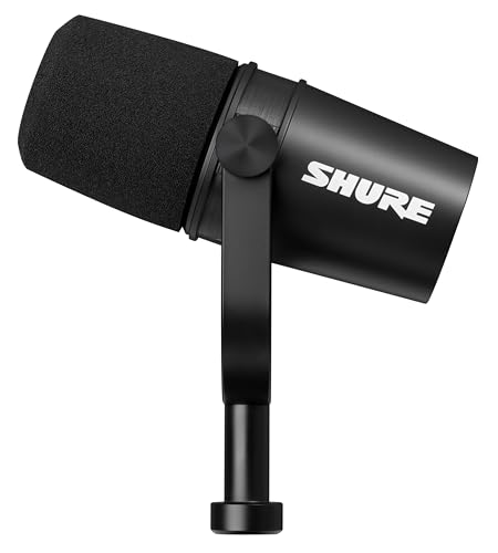 Shure MV7X XLR Podcast Microphone - Pro Dynamic Mic para podcasting y grabación Vocal, Todas Las construcciones de Metal y micrófono Compatible - Negro
