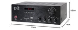 Dynavox VT-80 Amplificador estéreo Compacto, terminales de conexión atornillables para 4 Altavoces, Control Remoto Solo para entradas Digitales (USB, Tarjeta SD), Antena BT integrada, Negro