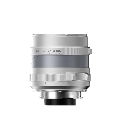 THYPOCH Lente de fotografía de Marco Completo Simera de 28 mm f1.4 para Leica M Mount - Focus Tab - Tipo II - Plata