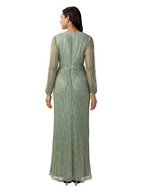 Adrianna Papell Metallic Mesh Draped Gown Vestido para ocasión Especial, Pizarra Verde, 42 para Mujer