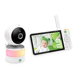 LeapFrog LF915HD Baby Surveillance Camera with Night Light 5" HD Screen Baby Monitor with Camera, 360° Translation and Tilt, 8X Zoom, Night Vision, Smart Sensor