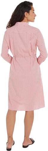 Tommy Hilfiger Vestido camisero Mujer Essential Shirt Dress hasta la rodilla, Rojo (Ithaka Stp/ Fierce Red), 38