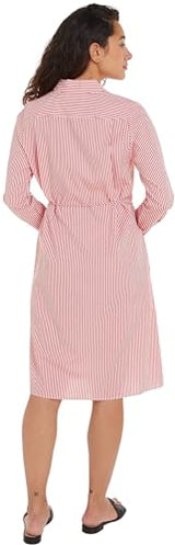 Tommy Hilfiger Vestido camisero Mujer Essential Shirt Dress hasta la rodilla, Rojo (Ithaka Stp/ Fierce Red), 38