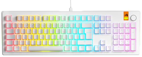 Glorious Gaming GMMK 3 HE: Teclado Respuesta rápida, Hall Effect, sondeo 8K, switches magnéticos y mecánicos MX, Teclado 100% Hot Swap, Juntas modulares, PBT Doble inyección, AZERTY francés - Blanco