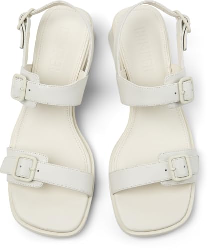Camper Kora Sandal K201739, Sandalia de 2 Correas Mujer, Naturaleza Blanca 002, 38 EU