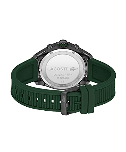 Lacoste Reloj Cronógrafo de Cuarzo para Hombre Colección TIEBREAKER con Correa de Silicona Verde - 2011153