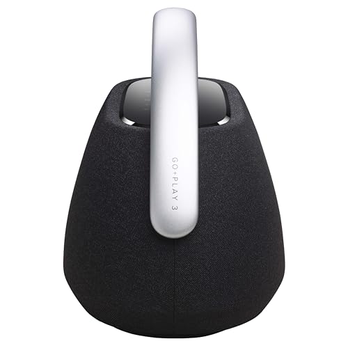 Harman Kardon Go Plus Play 3 Altavoz portátil, con Sonido estéreo, diseño Elegante, Bluetooth, Controles táctiles intuitivos y duración de batería de hasta 8 hrs, Negro, Enchufe EU (Tipo C)