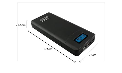 XTPower® XT-20000QC3-AO-PA - Batería con Fuente de alimentación (12-24 V hasta 65 W, sin Apagado automático, batería USB QC3, Capacidad de 20100 mAh, 1 USB, 1 Conector USB QC3 y Conector Redondo de