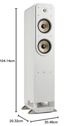 Polk Audio Signature Elite ES55 - Altavoz de Torre con Certificado de de Alta resolución y Dolby Atmos y DTS: Compatible con X, Tweeter de 1 Pulgada y (2) Woofers de 6,5 Pulgadas, Color Blanco
