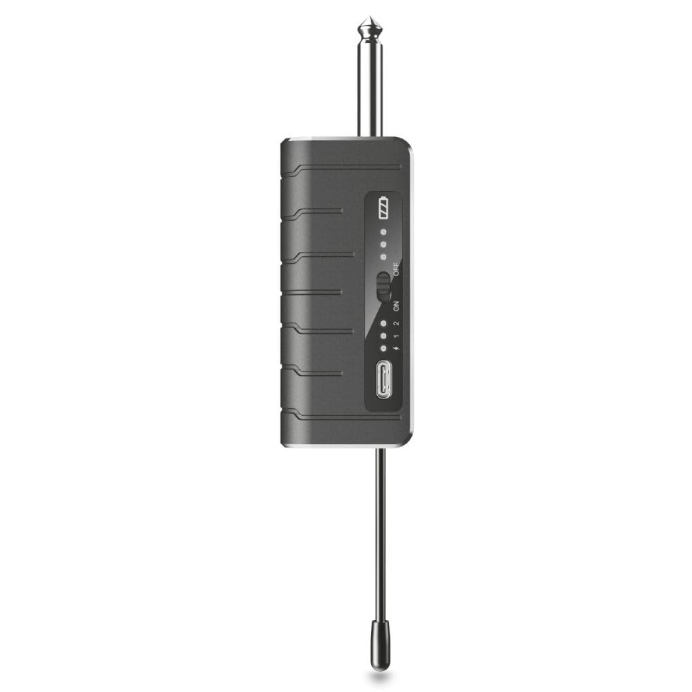 C.Perkins - Mic-Pro-HF - Micrófono de Mano inalámbrico UHF a Pilas y Receptor Jack de 6,35 mm - UHF 863-865MHz - Metal Gris