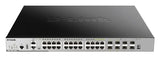 D-Link DGS-3630-28PC/SI - Switch PoE Gigabit Gestionable Layer 3 (20 puertos 10/100/1000 Mbps 802.3 at/af, 4 puertos SFP Combo, 4 puertos 10GbE SFP+, detección de bucles, prevención de fuga de datos)