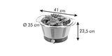 Tescoma Party Time Grill, Acero Inoxidable, Gris, 41,5 x 36,5 x 22,5 cm
