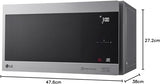 LG Microondas MS2595CIS con tecnología Smart Inverter 25 litros de capacidad, 1000 W, programas automáticos, niveles de potencia ajustables y función EasyClean, color plateado