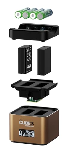 Hähnel - ProCube3 - para Olympus - Cargador dúo DSLR - Carga más rápida - Entrada USB Tipo C