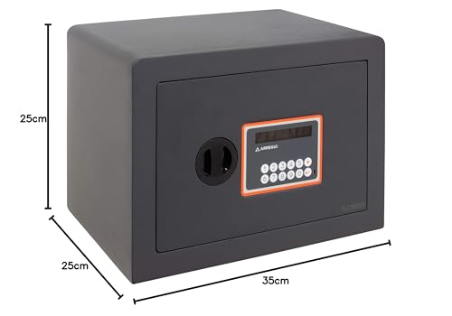 Arregui 180120 Fuerte de Acero Apertura Electronica de codigo | Caja para casa y Negocio, fácil de Usar, Alto Nivel de Seguridad, 25 x 35 x 25 cm