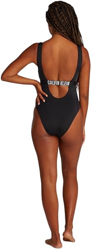 Calvin Klein Traje de baño Mujer One Piece Espalda Abierta, Negro (Pvh Black), M