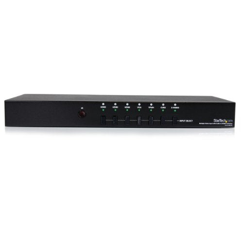 StarTech.com Conmutador Escalador Vídeo HDMI VGA Vídeo por Componentes y Compuesto con Audio de 7 puertos - Serie HD15