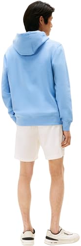 Tommy Hilfiger Hoodie Hombre Flag Script con Capucha, Azul (Cloudy Blue), M