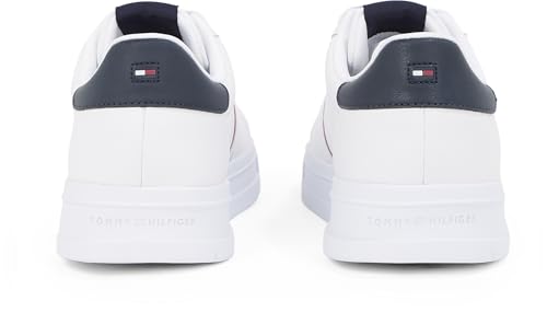 Tommy Hilfiger Sneaker con Suela Cupsole Hombre Modern Stripes con Logotipo, Blanco (White), 45