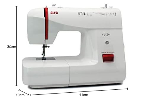 ALFA 720+ Máquina de Coser, Compuesto, Blanco, 30x19x41 cm