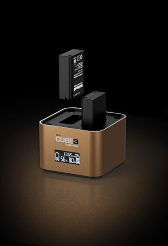 Hähnel - ProCube3 - para Olympus - Cargador dúo DSLR - Carga más rápida - Entrada USB Tipo C