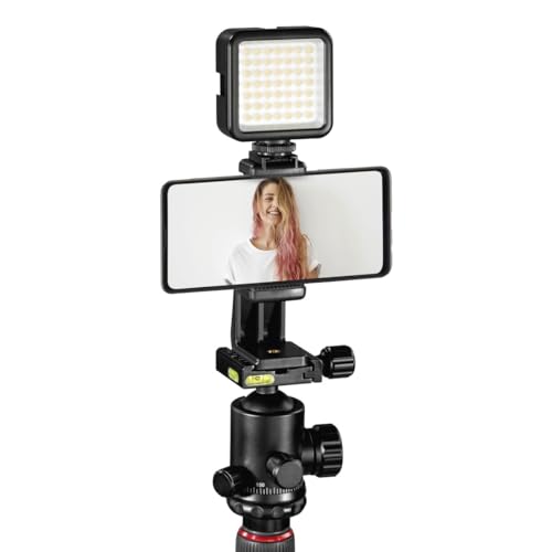 Hama Ramble II Duo - Trípode para cámara 2 en 1 y Soporte para teléfono móvil con Soporte para teléfono móvil, trípode Estable y Ligero de Carbono, trípode para Fotos de 3 Posiciones Extensible máx.