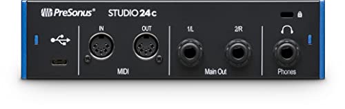 PreSonus Studio 24c, Interfaz de Audio USB-C, Para Grabación, Difusión, Podcasting con Paquete de Software incluido Studio One Artist, Ableton Live Lite DAW
