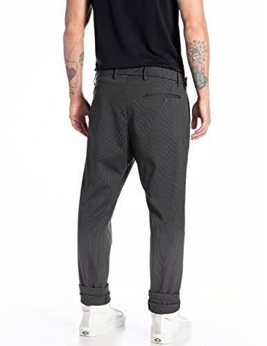 REPLAY M9815, Pantalones informales de negocios Hombre, Multicolor (020 Black Grey), 32W / 32L