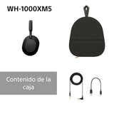 Sony WH-1000XM5 Noise Cancelling, Auriculares de diadema Bluetooth, Llamadas cristalinas, Hi-Res, 360 Reality Audio, 30 h de batería, Carga rápida, Incluye Funda rígida, iOS, Android - Negro