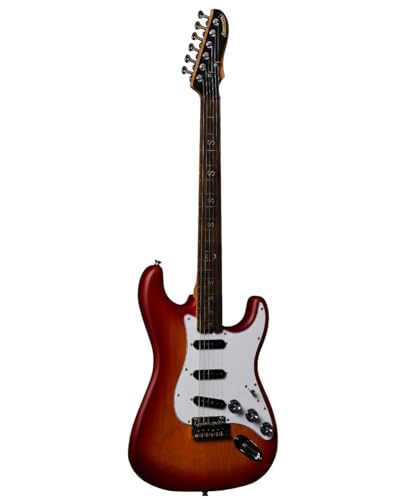 Santana Pegasus Standard CB - Guitarra eléctrica, Modelo ST, Afinadores con bloqueo, Cherry Burst
