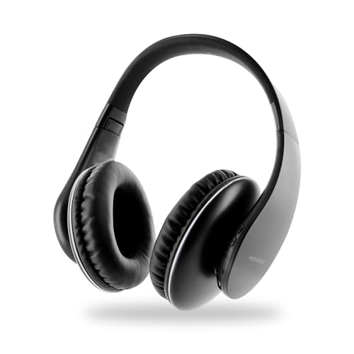 Metronic 480200 - Auriculares inalámbricos ópticos, estéreo, transmisor para TV/PC/Teléfono/Tablet, AUX 3.5mm, Volumen Integrado, Diadema Plegable, autonomía hasta 10 Horas