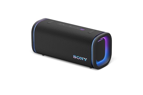 Sony ULT Field 5, Altavoz portátil Bluetooth Potente, 25 H de batería, 2 Modos ULT Power Sound, Resistente al Agua y al Polvo, 360 Luces, Correa Extraible para el Hombro, Compacto, Negro