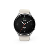 HAMA | Smartwatch 8900 (Reloj Inteligente, con GPS, Pantalla Tactil Amoled, Reloj Deportivo, Permite Hacer Llamadas en Manos Libres) Color Plata y Beige.