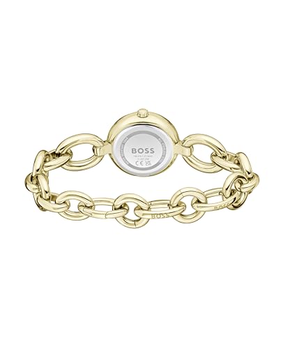 Boss Reloj con Movimiento de Cuarzo de Tres Manecillas para Mujer Colección Live con Correa de Acero Inoxidable Oro Amarillo Claro - 1502792