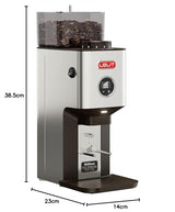 LELIT William Molinillo de Café con Molinillo Plano - Con LCC para Ajustar el Tiempo de Molido. Con LCC para ajustar el tiempo de molienda - PL72 Acero inoxidable cepillado