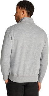 Tommy Hilfiger Chaqueta con Cremallera Hombre Essential Fleece 1/4 Zip con Cuello Marinero con Cremallera, Gris (Medium Grey Heather), S