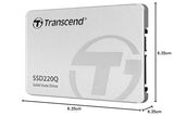 Transcend 2TB SSD220Q 2 TB 2.5 Pulgadas SATA III 6 GB/s Disco de Estado Sólido Interno QLC NAND TS2TSSD220Q