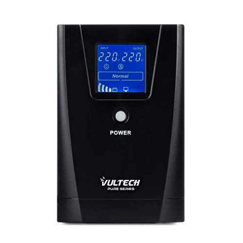 Vultech Sistema de alimentación ininterrumpida ups 1000 VA Pure - Line-Interactive con Onda sinusoidal Pura - Pantalla LCD