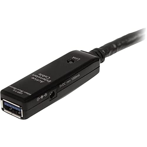 StarTech USB3AAEXT5M - Cable alargador USB 3.0 SuperSpeed Activo, 5 m, Negro