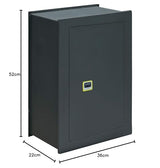 ARREGUI Ideal 10 281380 Caja fuerte de empotrar a pared con cerradura de llave, Caja de Seguridad para casa y negocio, fácil de usar, alto nivel de seguridad, 52 x 36 x 22 cm, 27 L Gris Oscuro