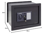 Arregui W25EB Caja Fuerte de Acero con Cerradura, Gris Oscuro, Pared-28x38x25 cm