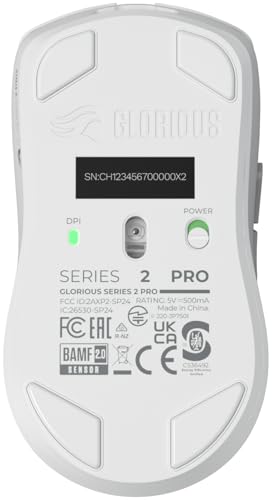 Glorious Gaming Series 2 Pro Ratón Gaming inalámbrico - Compacto, superligero 55 g, sondeo de 8K, Sensor de 26K, switches ópticos, e-Sports, PC Gaming, Agarre de Garra, Juegos FPS - Blanco