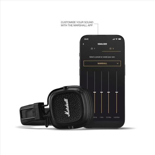 Marshall Major V Auriculares Inalámbricos Bluetooth, 100 Horas de Reproducción - Negro