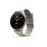 HAMA | Smartwatch 8900 (Reloj Inteligente, con GPS, Pantalla Tactil Amoled, Reloj Deportivo, Permite Hacer Llamadas en Manos Libres) Color Plata y Beige.