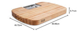 Boos Block Tabla Cortar con Recipientes – Ranura Para Jugo - Tabla Cortar Cocina Profesional - Reversible - Tabla Madera Cocina Grande – Extra Gruesa - 61 x 46 x 5,6 cm