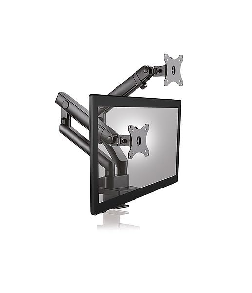 ICY BOX Soporte de Pared para 2 monitores de hasta 32 Pulgadas, de Acero, Color Negro