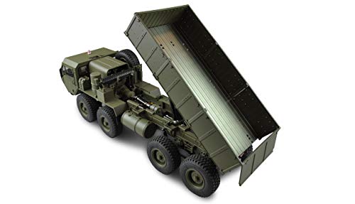 Amewi U.S. Camión 8 x 8 volquete 1:12, vehículo Militar teledirigido, Color Verde (22437)
